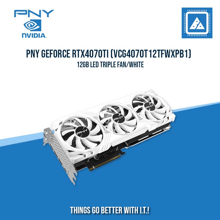 PNY GEFORCE RTX4070Ti (VCG4070T12TFWXPB1) 12GB LED TRIPLE FAN WHITE PNY GEFORCE RTX4070Ti (VCG4070T12TFWXPB1) 12GB LED TRIPLE FAN WHITE